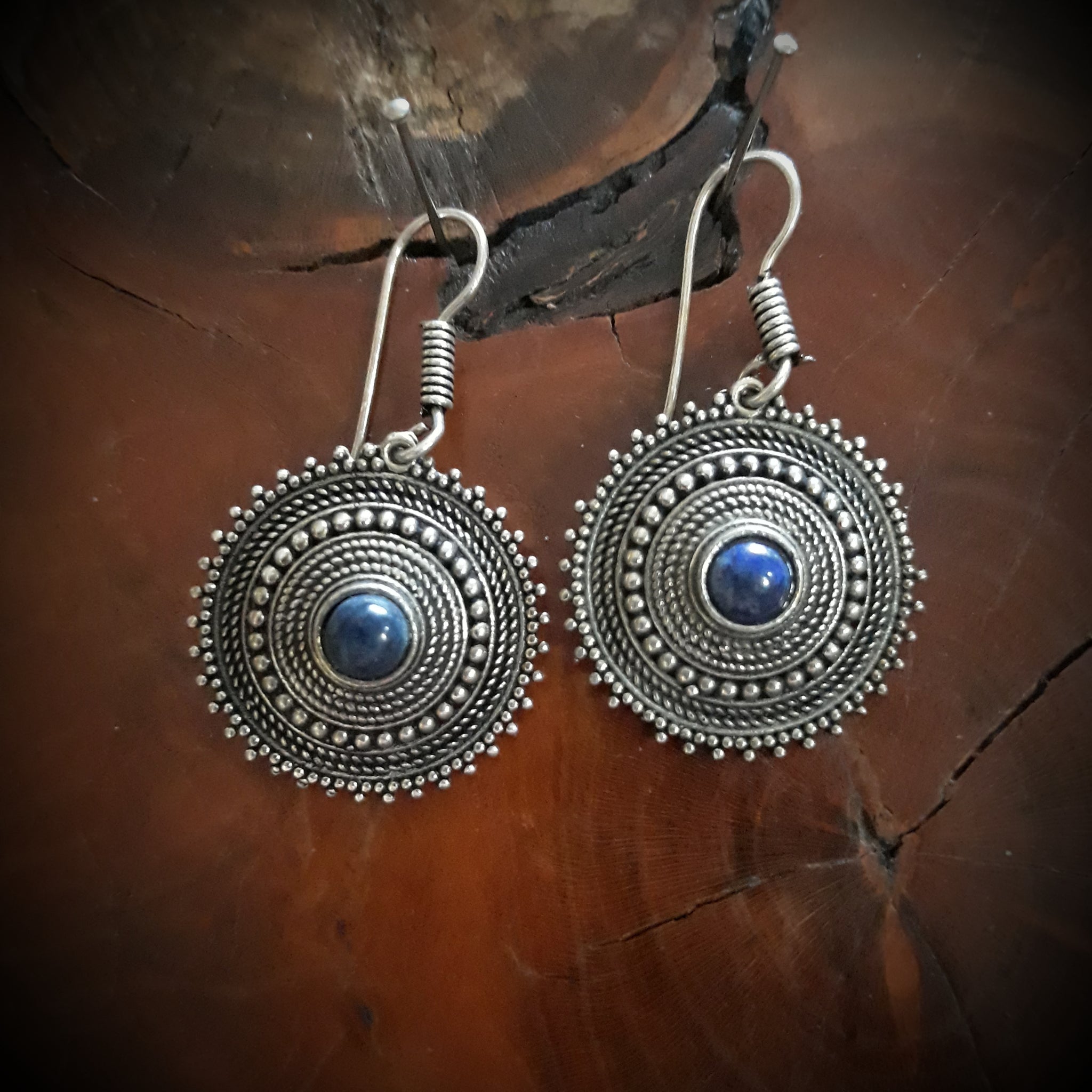 Tuli earrings with lapis lazuli