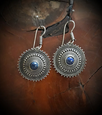 Tuli earrings with lapis lazuli