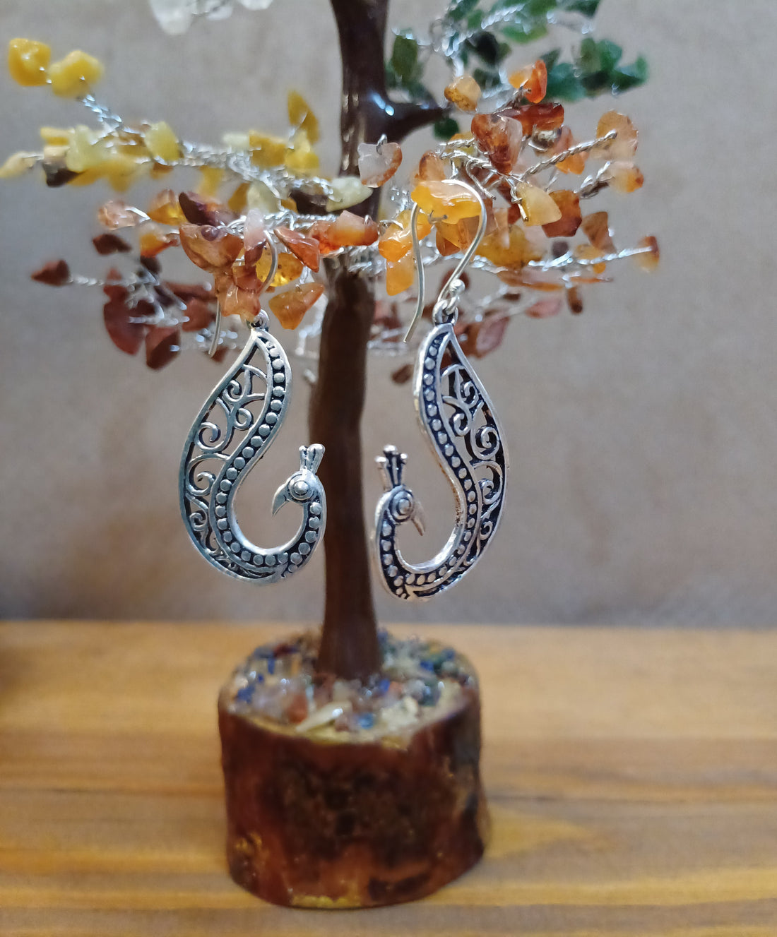 Peacock earrings