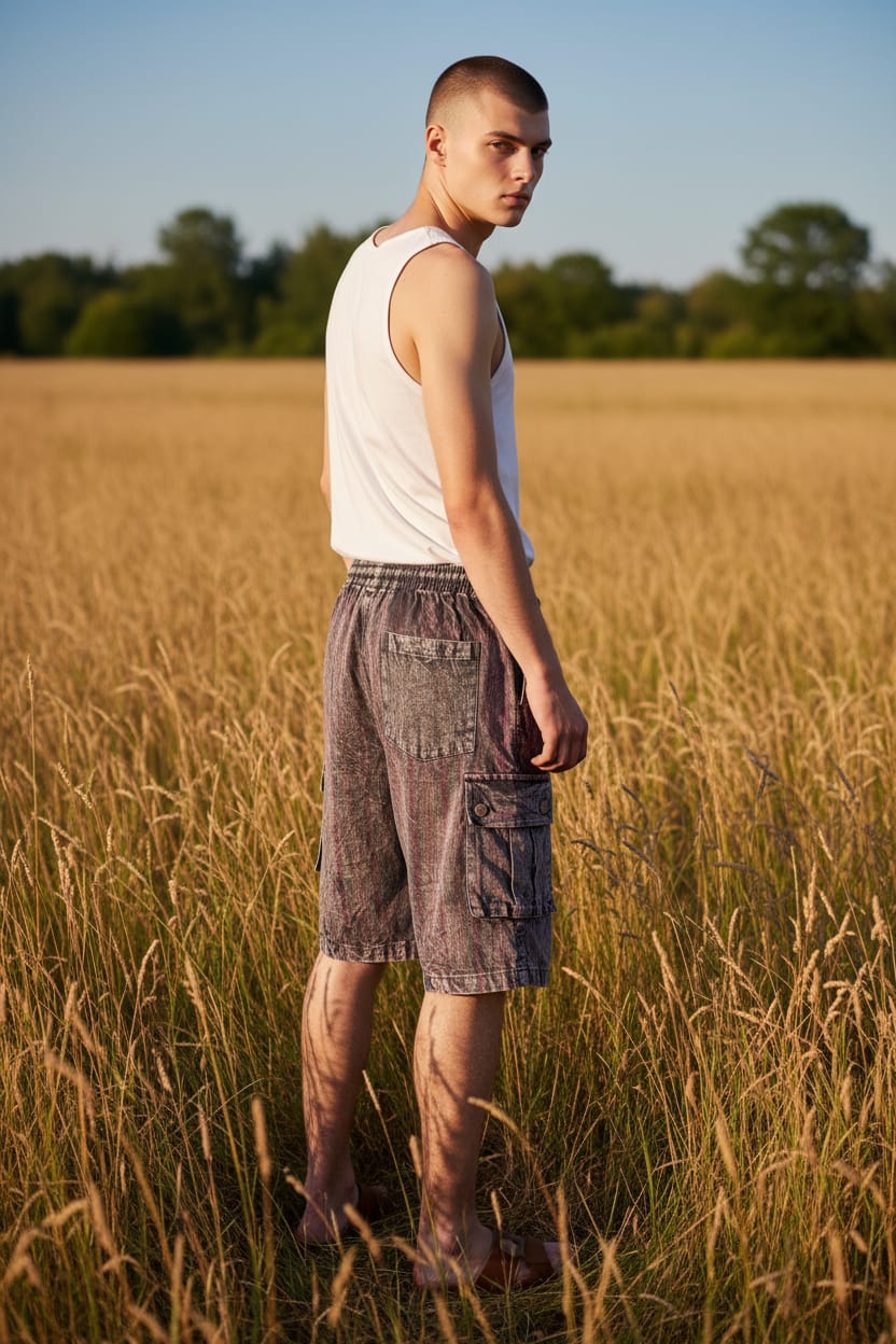 Bavlnené krátke nohavice pánske Rahul – letné cargo šortky