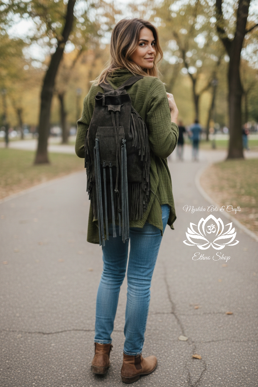 Kožený ruksak Bohemian