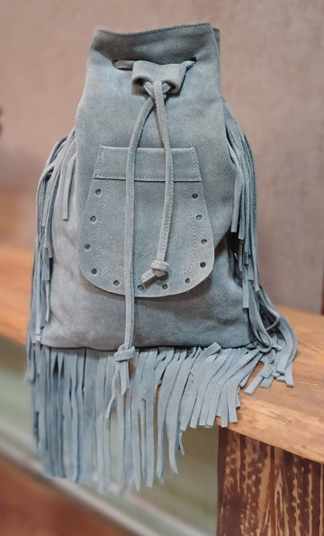 Kožený ruksak Bohemian sivý