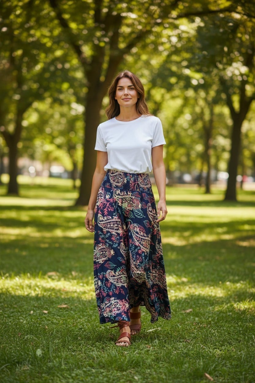 Hodvábne sukňové nohavice Sara