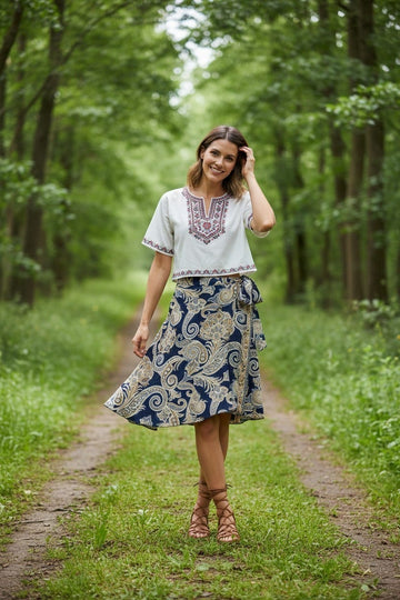 Hodvábna zavinovacia sukňa Bloom