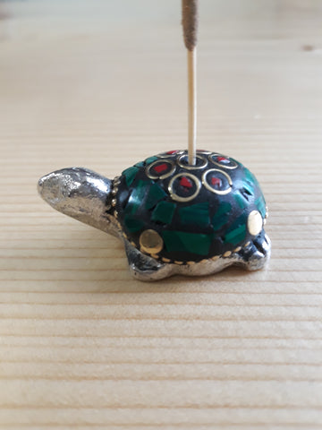 Incense stick stand Turtle turquoise