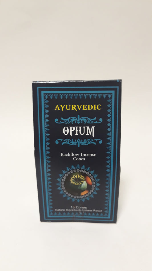 Incense cones Ayurvedic Opium falling smoke