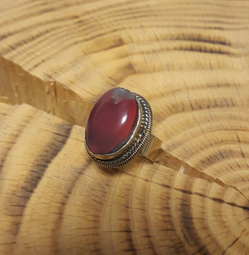 Pink Agate Ring L