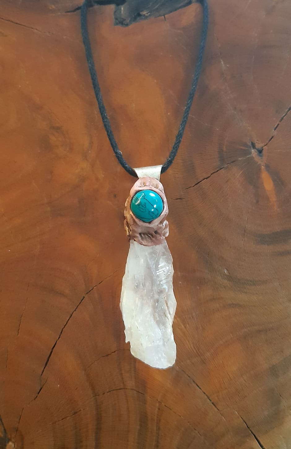 Pendant Crystal and turquoise 067