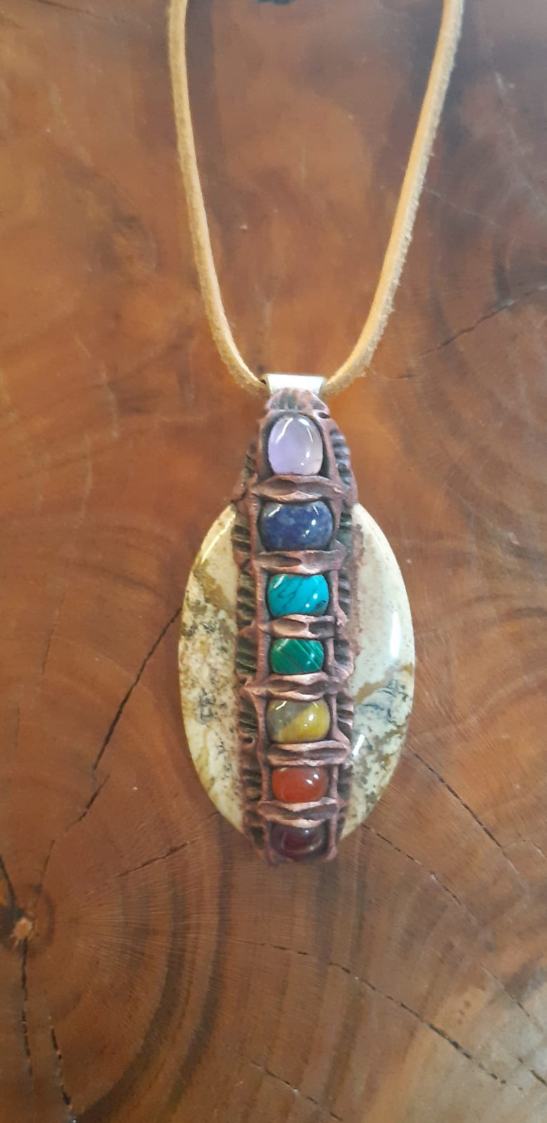 Chakra Jasper Pendant 022