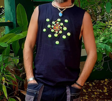 Pánske tielko Atomic čierne – bavlnené tielko s UV výšivkou